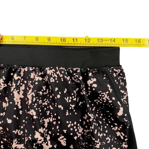 Under Armour Pink Splash Elastic Waistband Logo Loose Running Shorts Medium - Picture 6 of 8